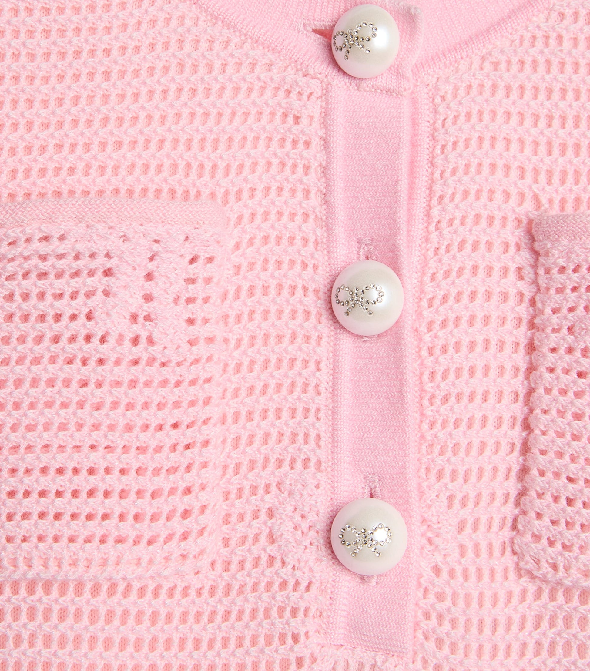 Self-Portrait Kids Pink Crochet Bow-Detail Dress (3-12 Years)