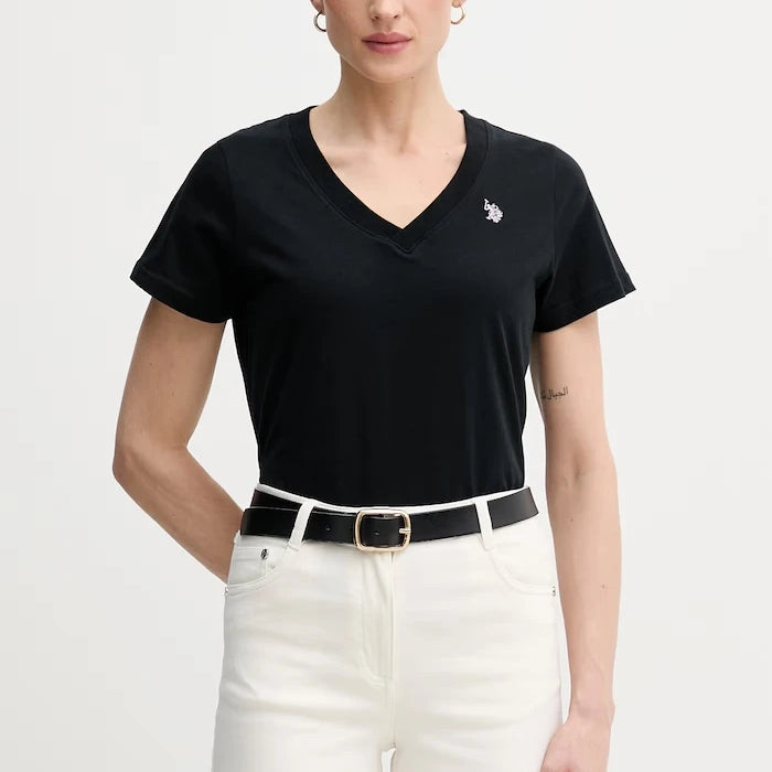 U.S. Polo Assn. Kadın Pamuklu V-Yaka Tişört