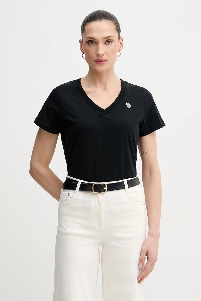 U.S. Polo Assn. Kadın Pamuklu V-Yaka Tişört