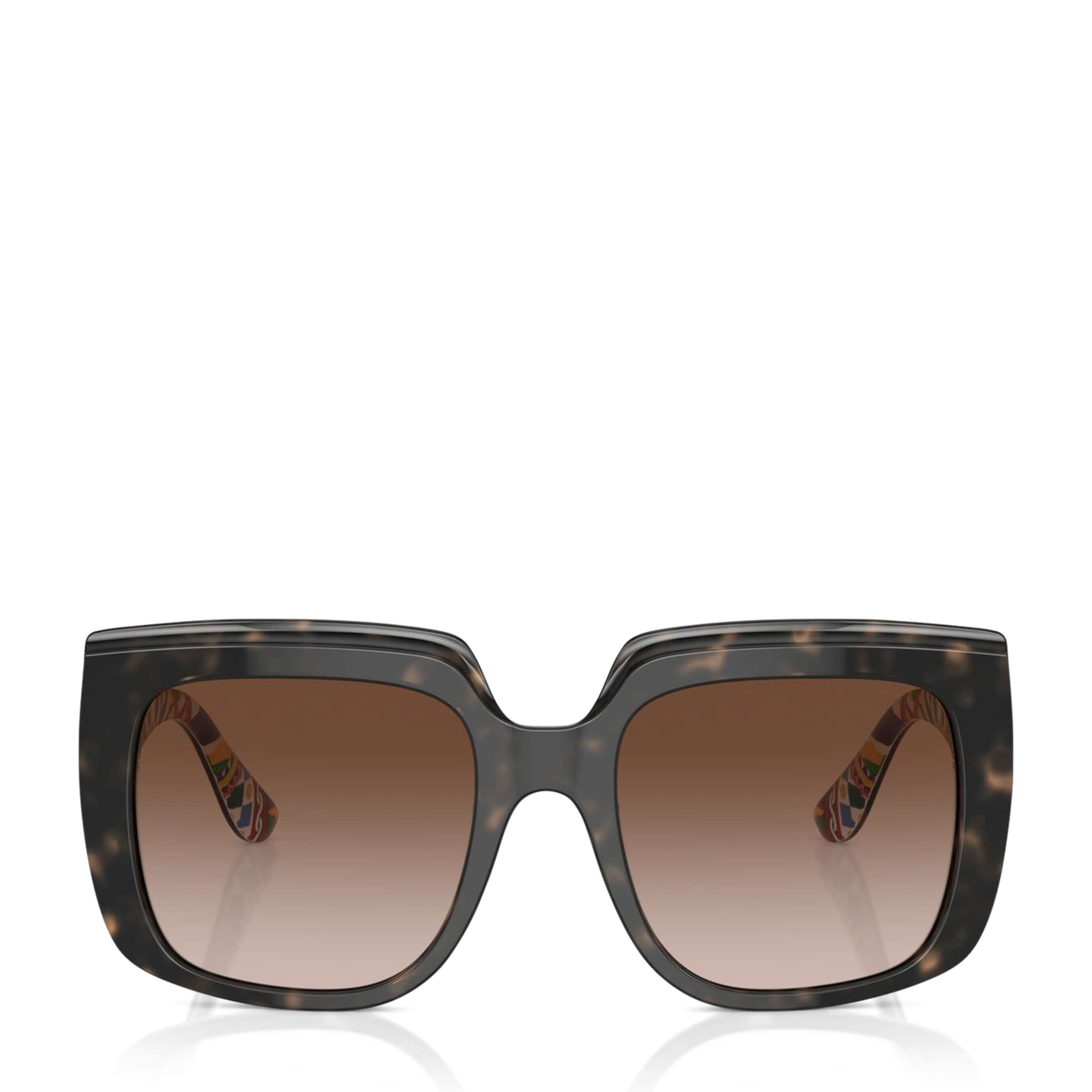 Dolce & Gabbana Brown Acetate Square Sunglasses
