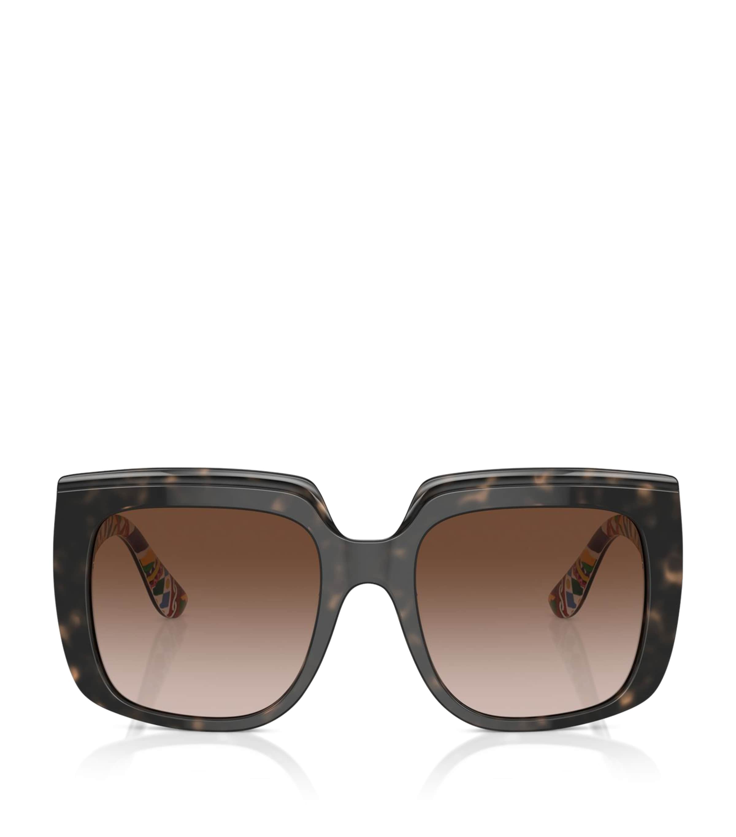 Dolce & Gabbana Brown Acetate Square Sunglasses