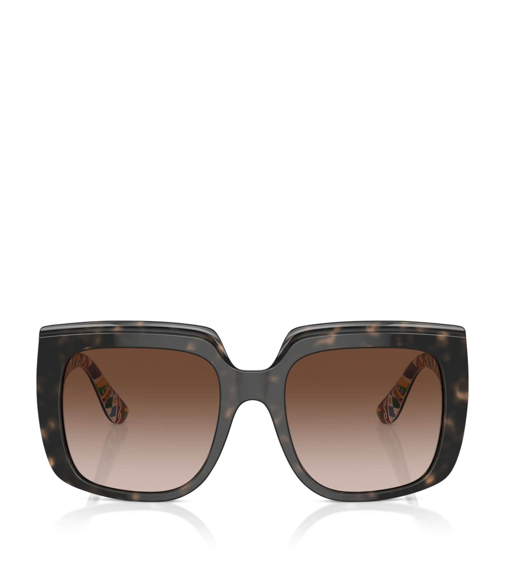Dolce & Gabbana Brown Acetate Square Sunglasses