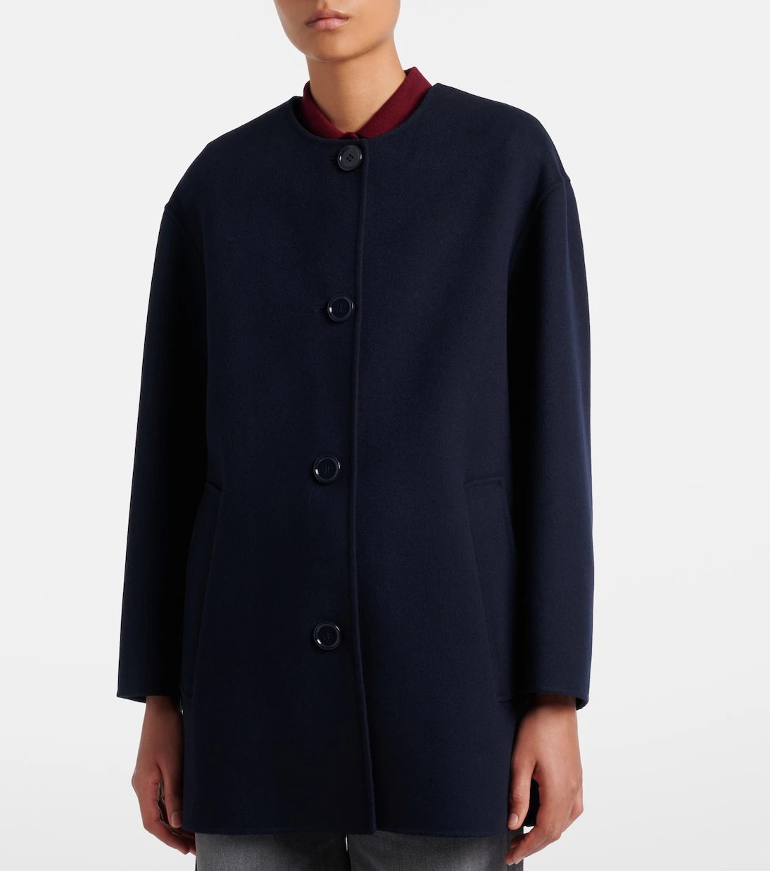 'S Max Mara - Scarf-detail virgin wool coat