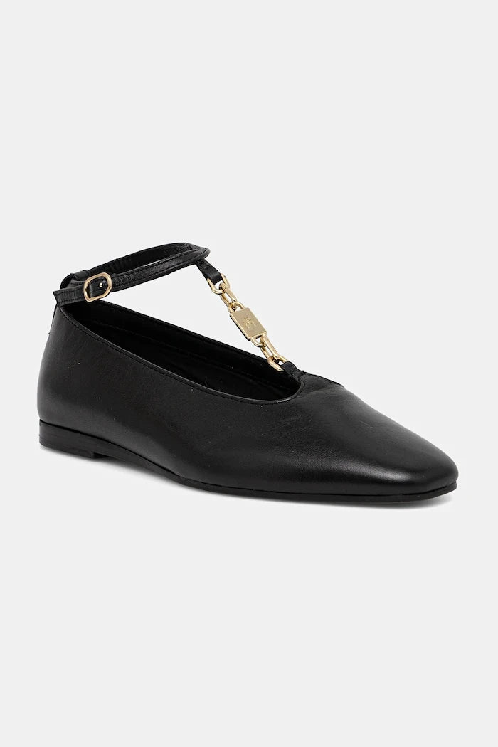 Кожени балеринки Tommy Hilfiger TH-BAR CHAIN BALLET
