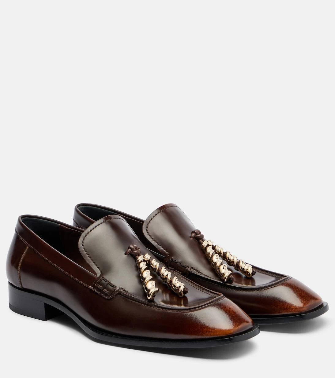 Loewe - Embellished leather loafers