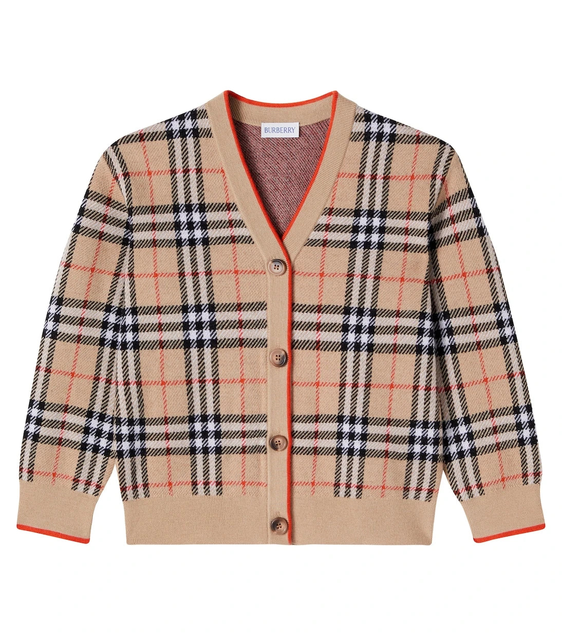 Burberry Kids - كارديجان بربري كاروهات من الصوف