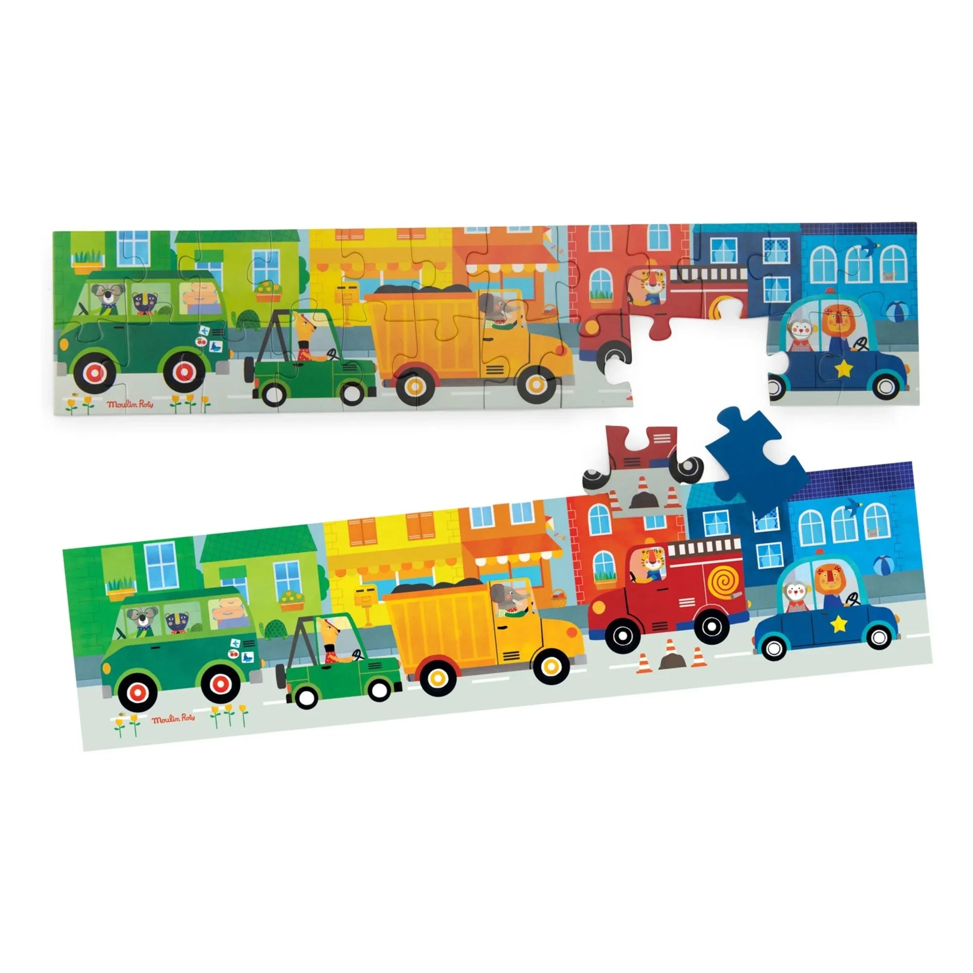 Moulin Roty - Vehicle Puzzle - 24 pieces