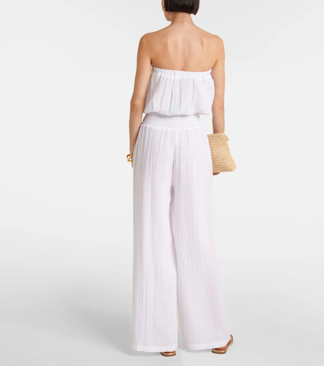 Melissa Odabash - Naomi strapless cotton jumpsuit