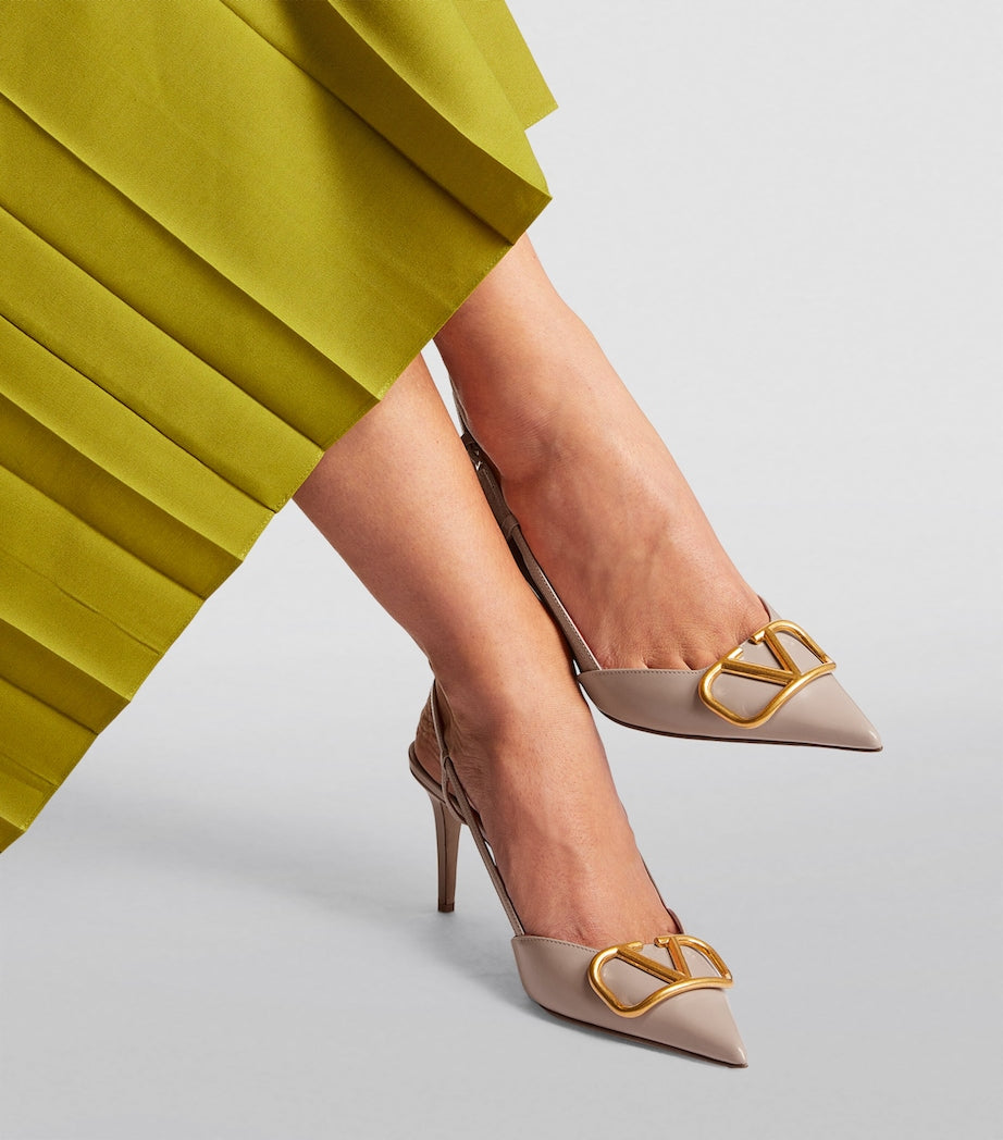 Valentino Garavani Nude VLOGO Slingback Pumps 80