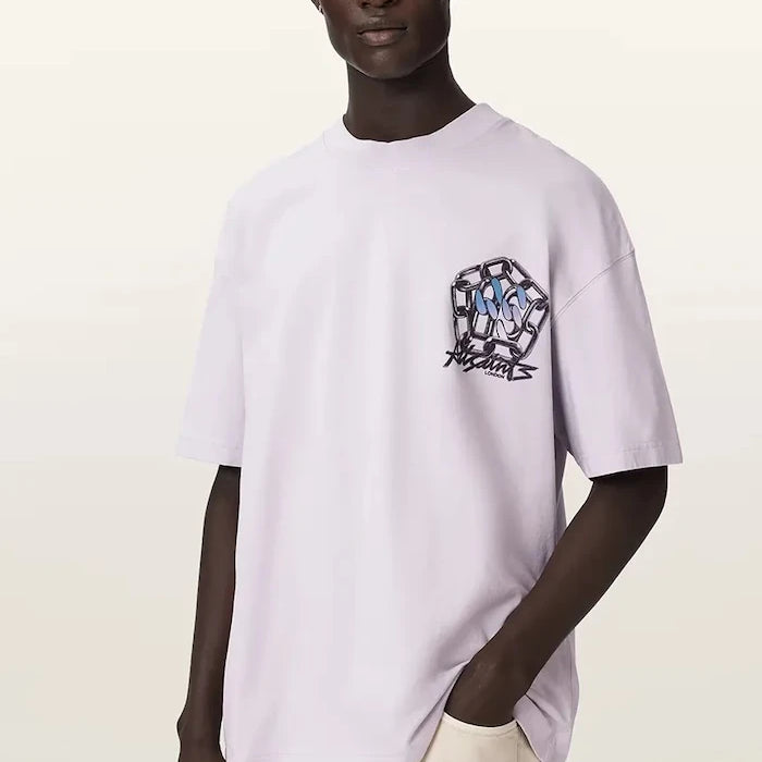 AllSaints тениска basic мъжка с добавен лен AFFIX