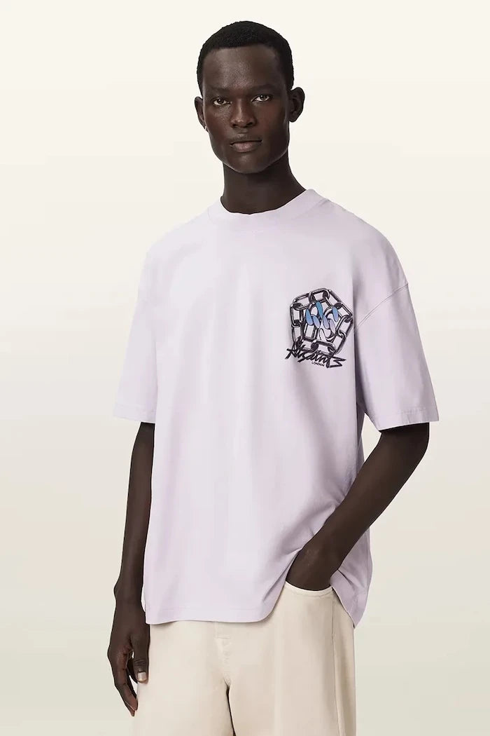 AllSaints тениска basic мъжка с добавен лен AFFIX