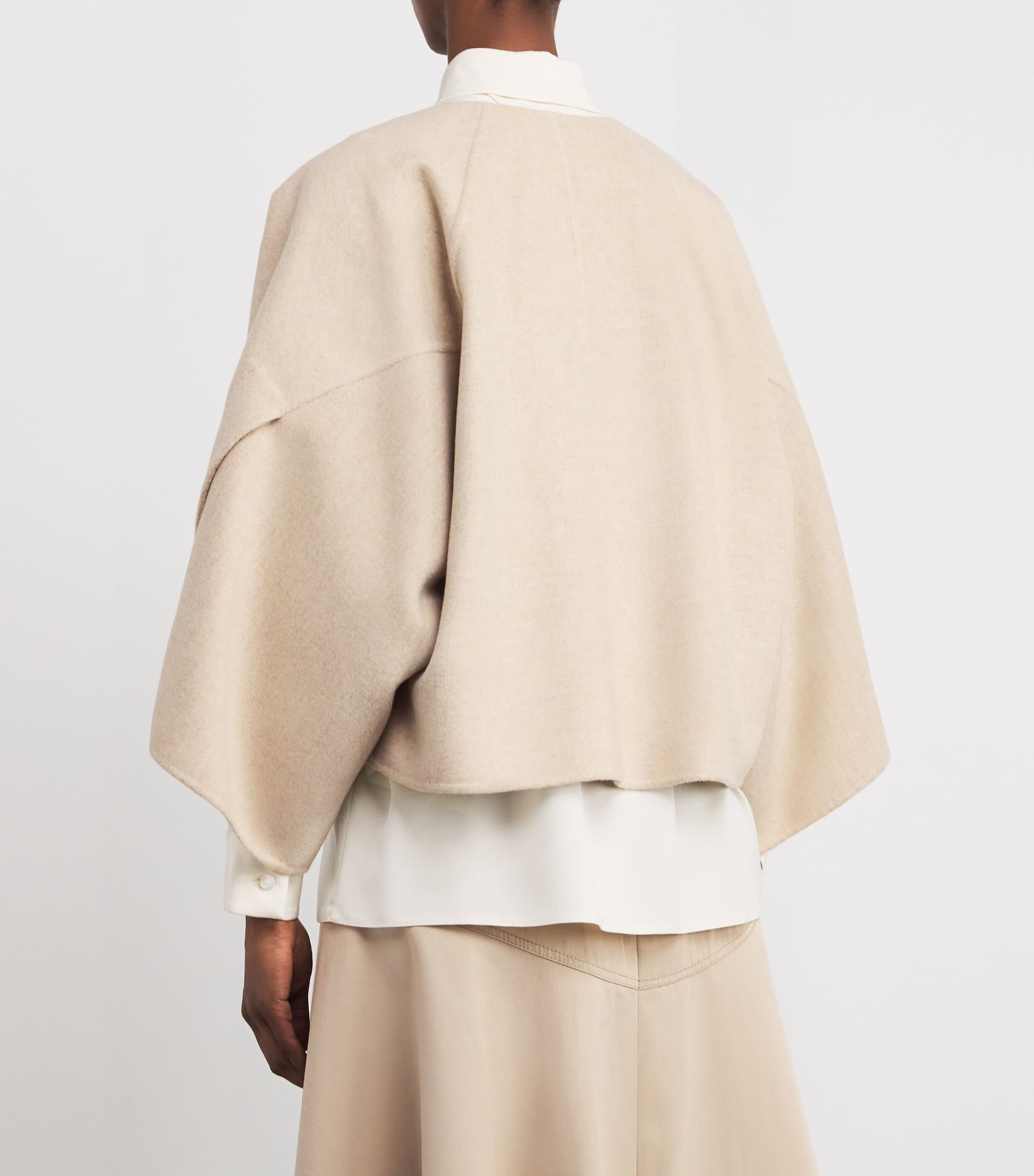 Max Mara Beige Wool-Cashmere Capelet