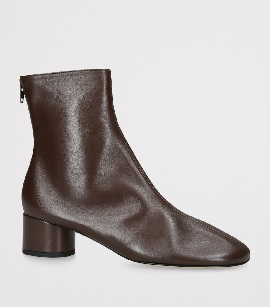 Dear Frances Brown Leather Harlie Ankle Boots 55