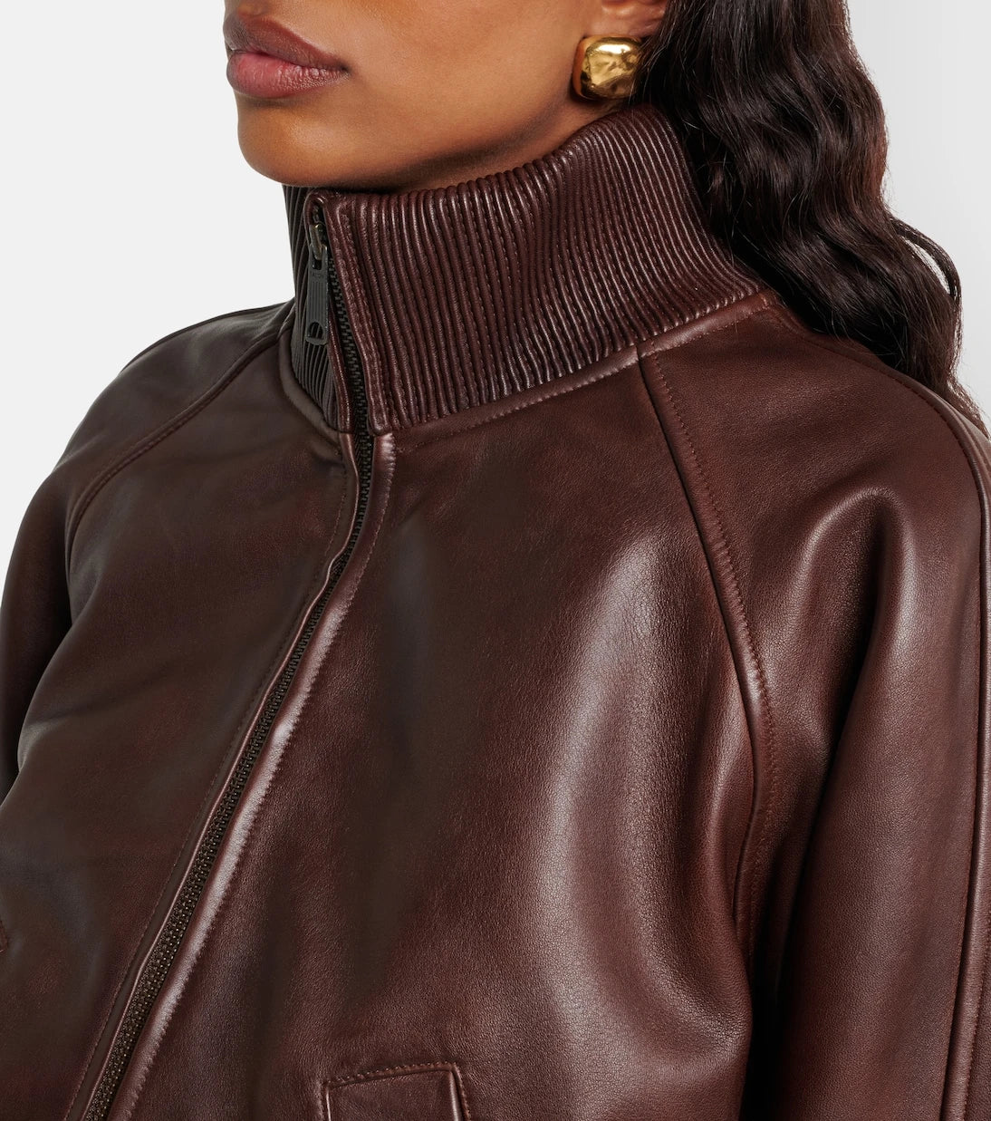 Polo Ralph Lauren - Cropped leather blouson jacket