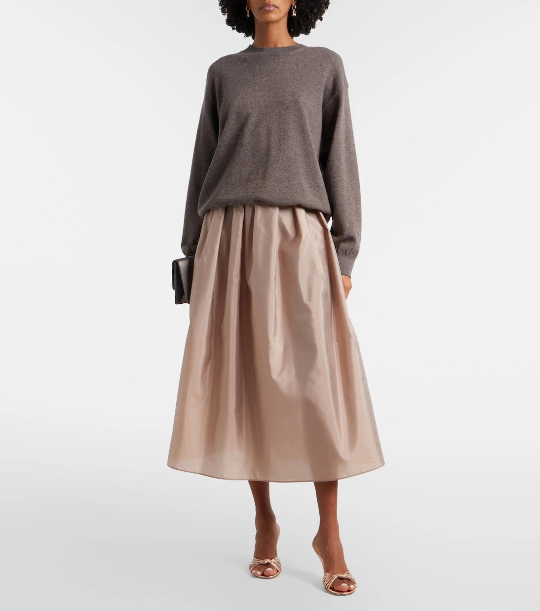 'S Max Mara - Effetto pleated taffeta midi skirt