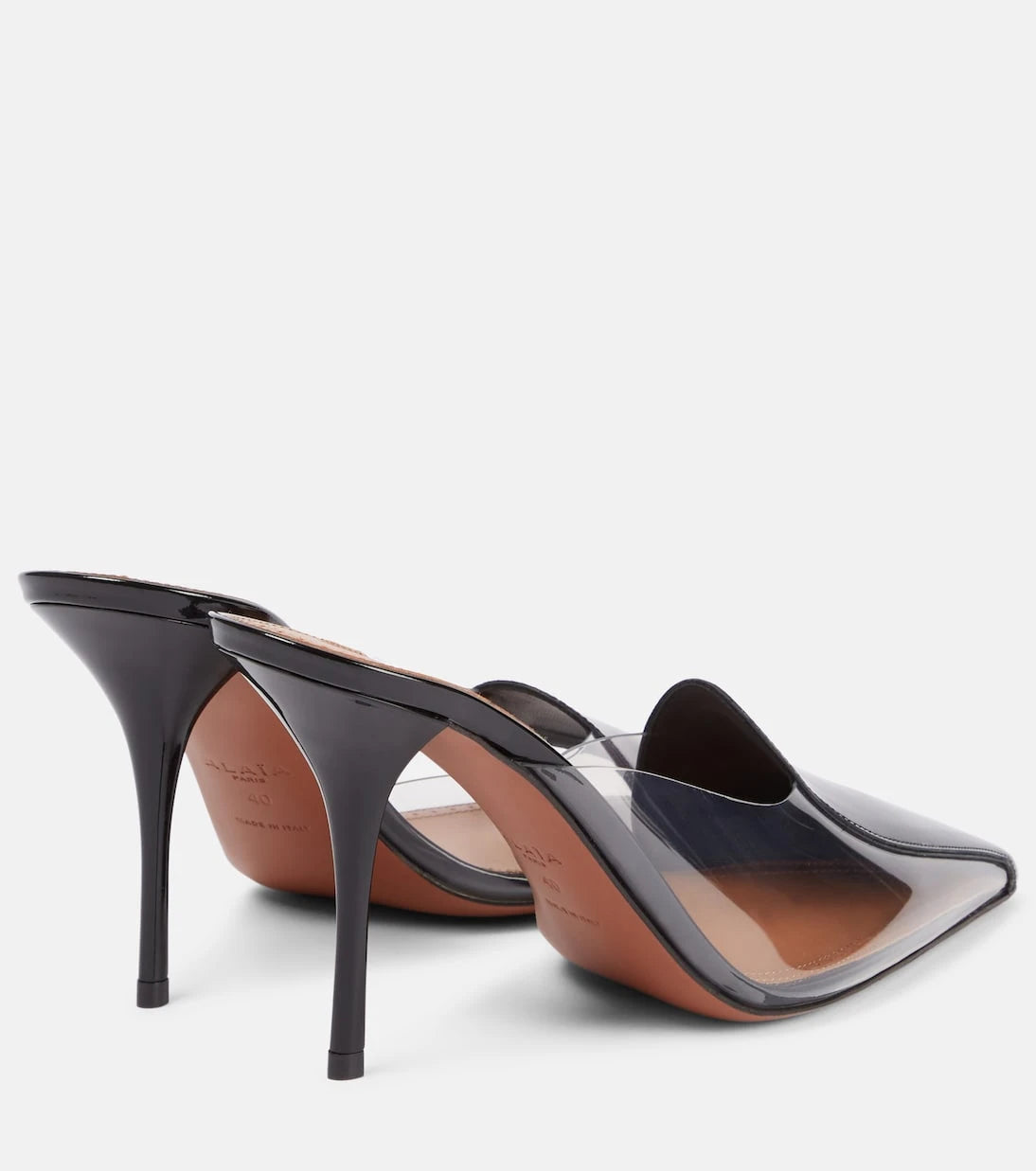 Alaïa - Le Cœur Abstrait 90 patent leather mules