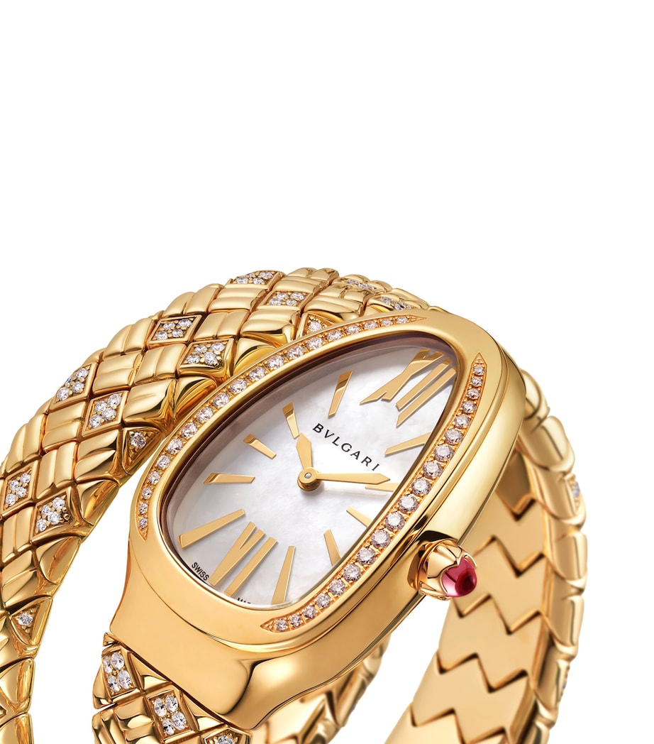Yellow Gold and Diamond Serpenti Spiga Watch 35mm