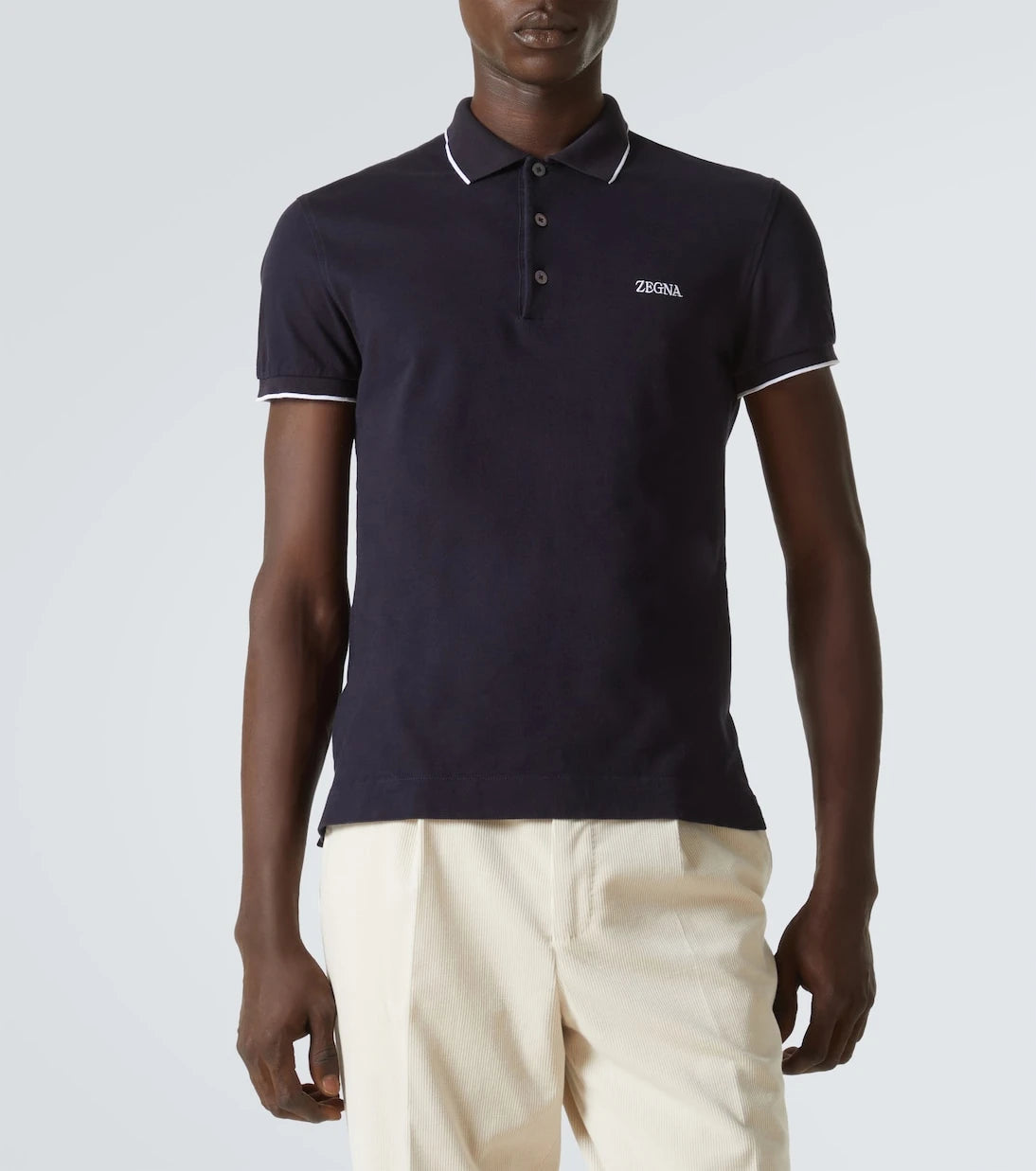 Zegna - قميص بولو من مزيج القطن