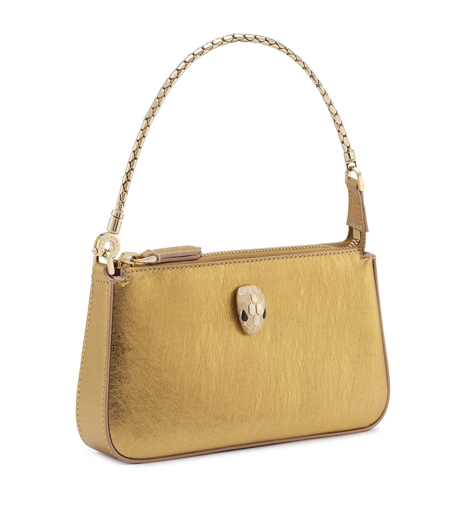 Bvlgari Gold Leather Serpenti Forever Clutch Bag