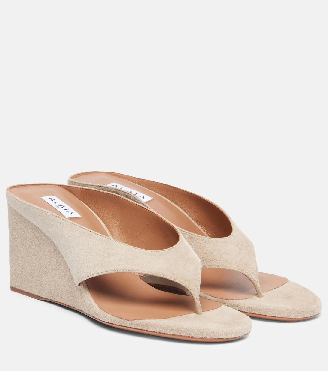 Alaïa - Cube 75 suede thong sandals
