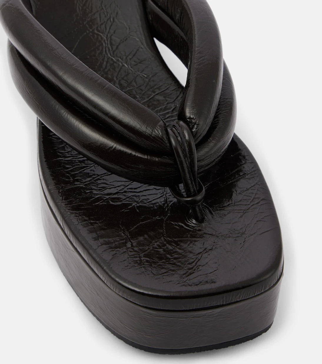 Dries Van Noten - Deri platform sandalet