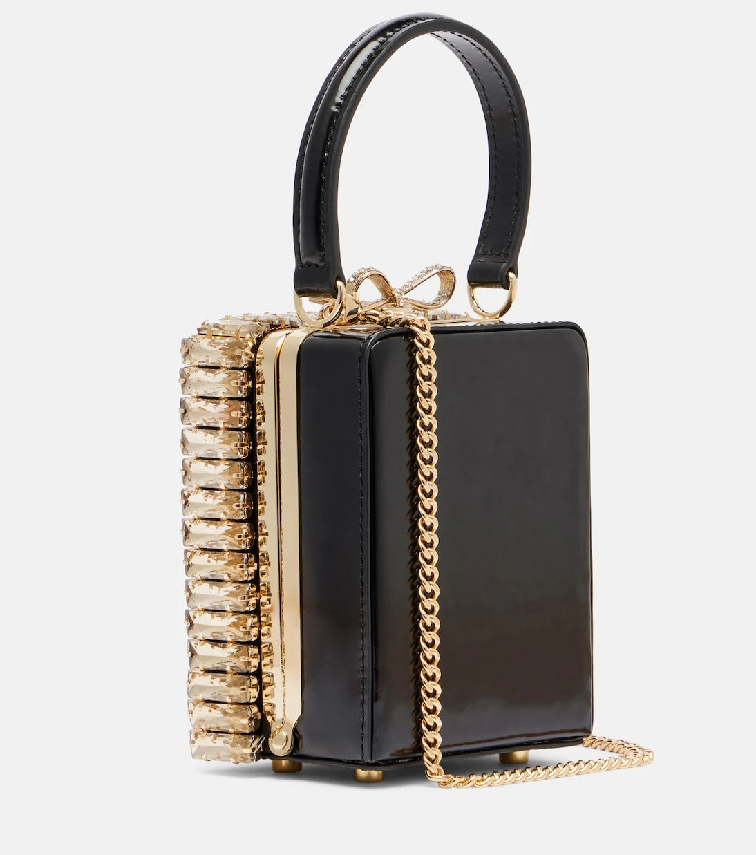 Self-Portrait - Micro crystal-embellished box bag