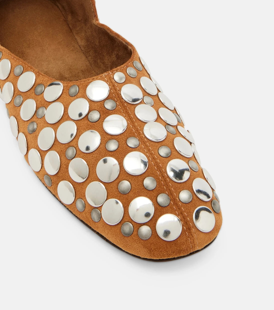 Khaite - Jane studded suede ballet flats