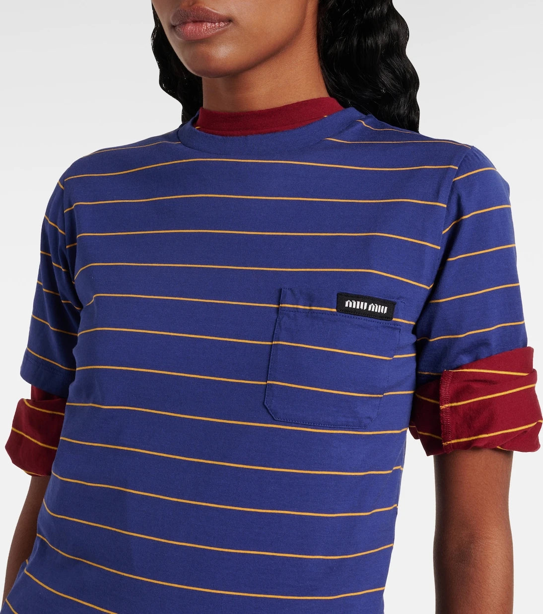 Miu Miu - Striped cotton jersey T-shirt