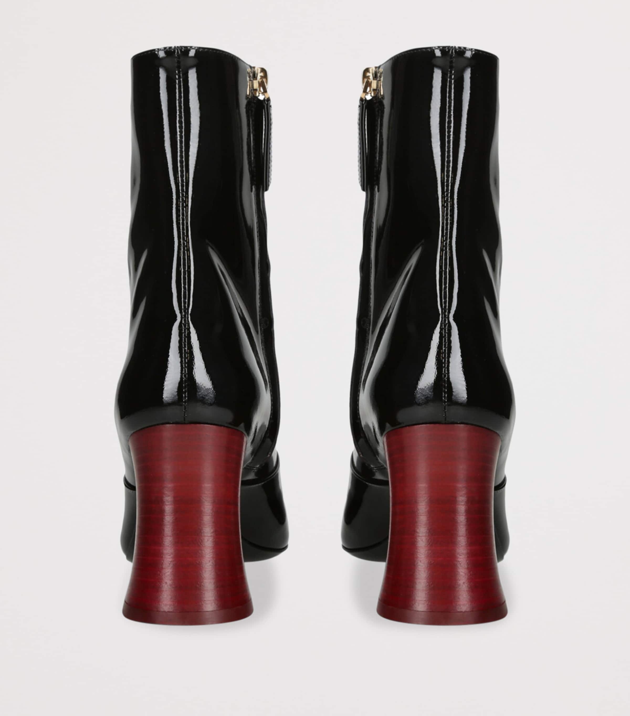 Chloé Patent Leather Janis Heeled Boots 85