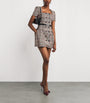 Self-Portrait Brown Houndstooth Mini Dress