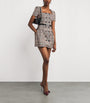 Self-Portrait Brown Houndstooth Mini Dress