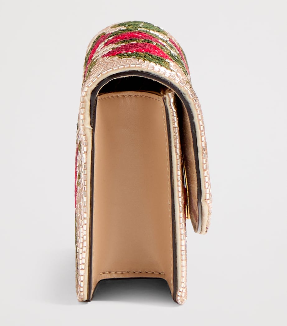 Valentino Garavani Multi Small Silk Vain Cherry Clutch Bag