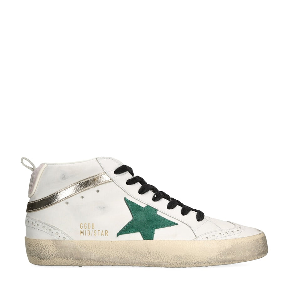 Golden Goose White Mid Star Bio High-Top Sneakers