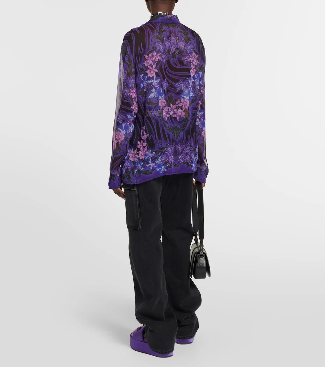 Versace - Floral silk chiffon shirt