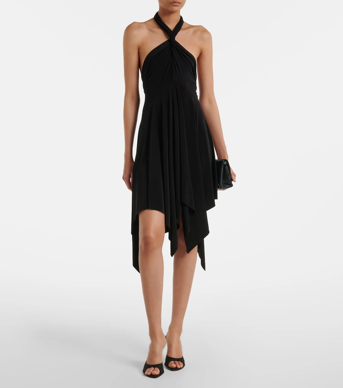 Norma Kamali - Draped halterneck jersey minidress