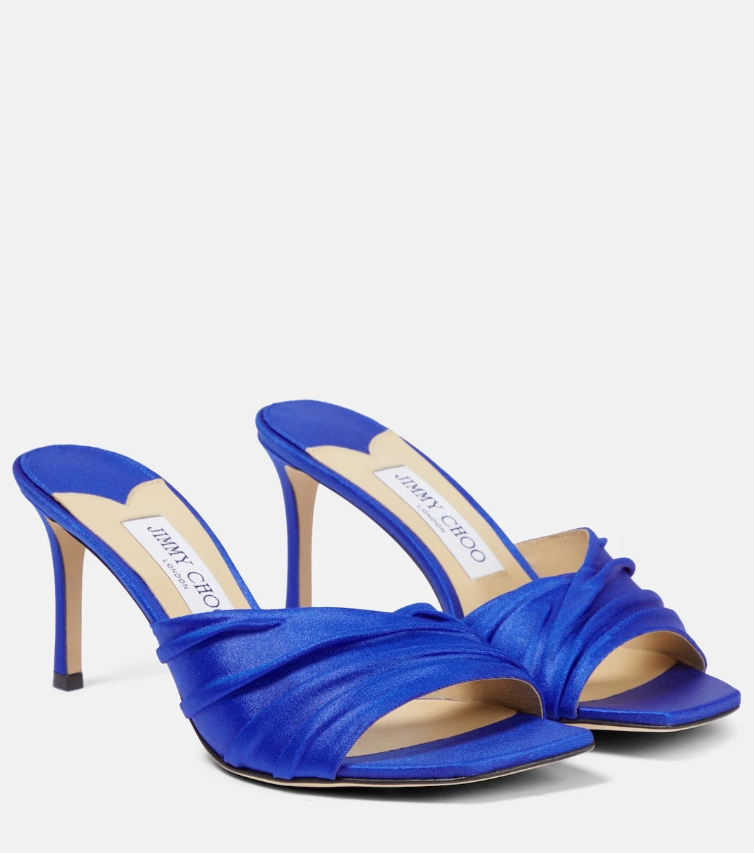 Jimmy Choo - Basil 75 jersey and leather mules