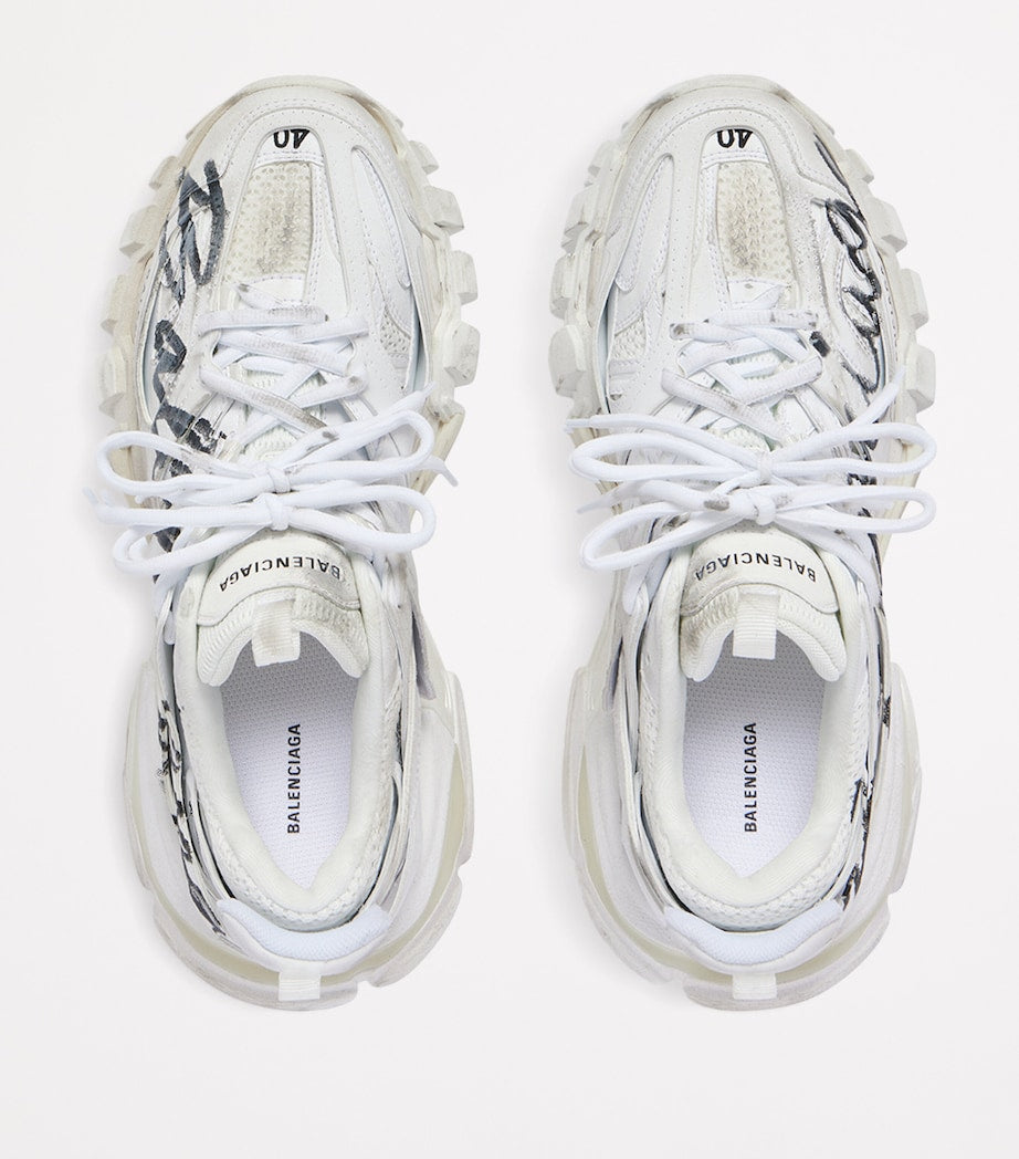Balenciaga White Track Signature Sneakers