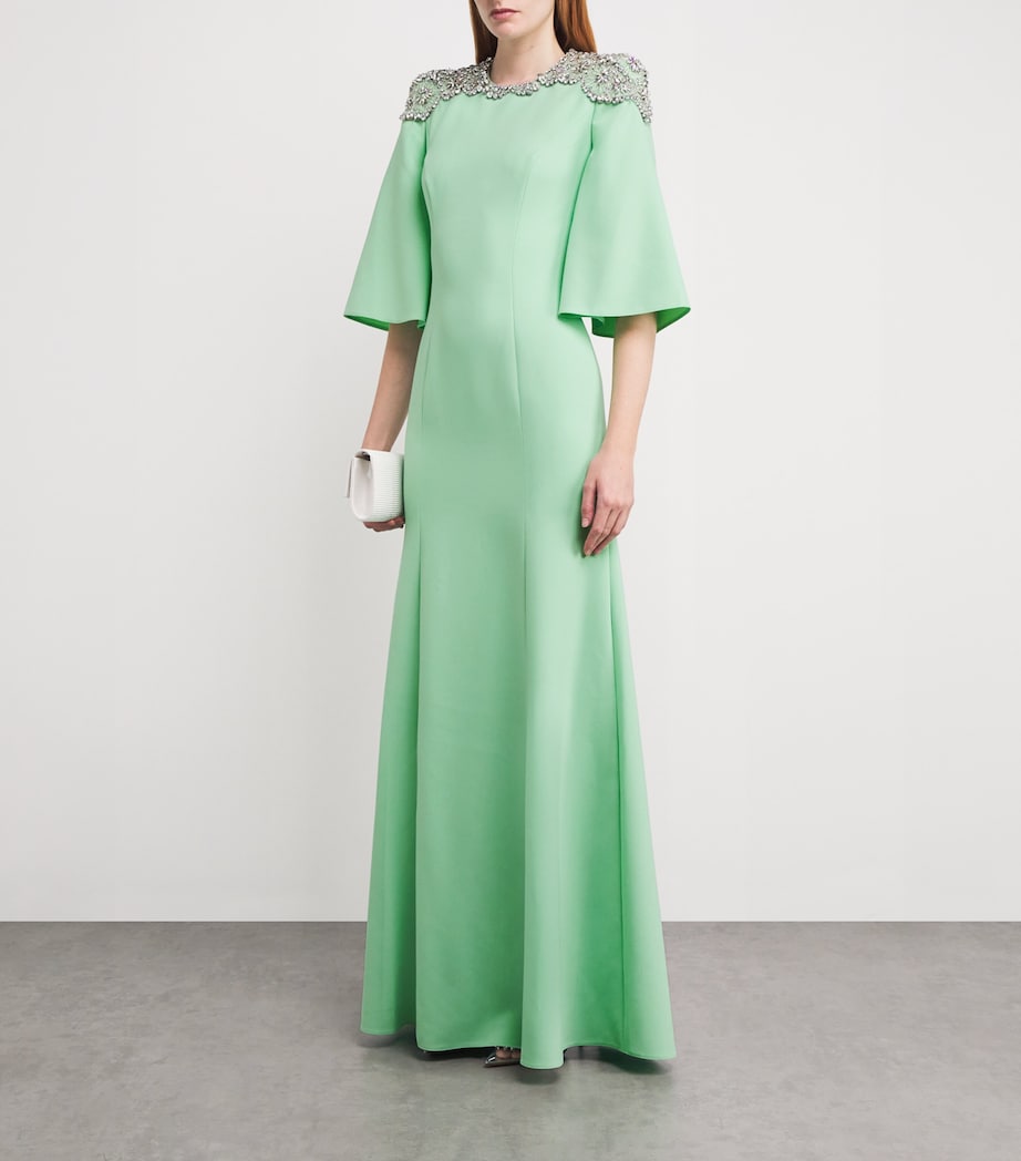 Jenny Packham Green Embellished Daza Maxi Dress