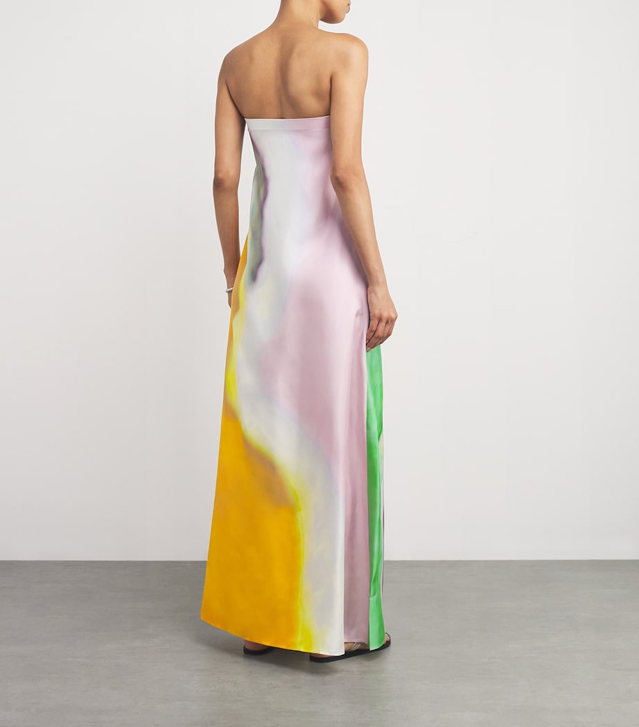Multi Silk Bandeau Aura Maxi Dress