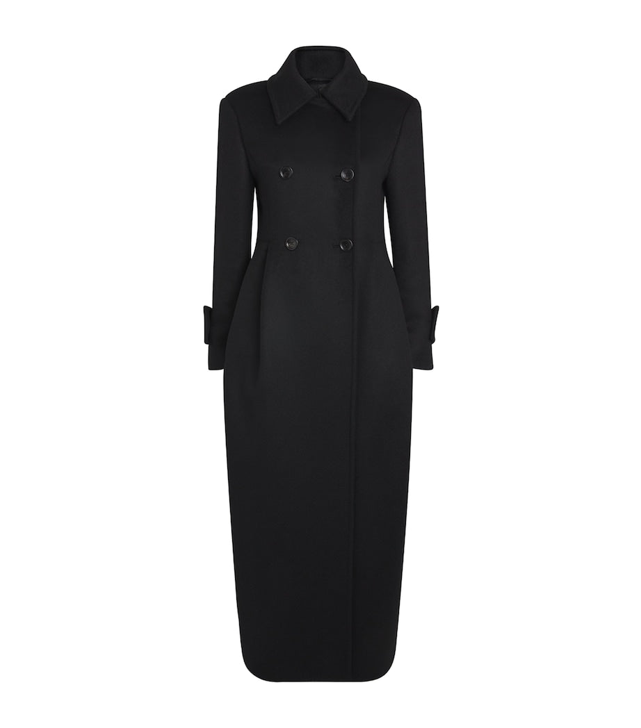 Black Camelwool Collared Coat