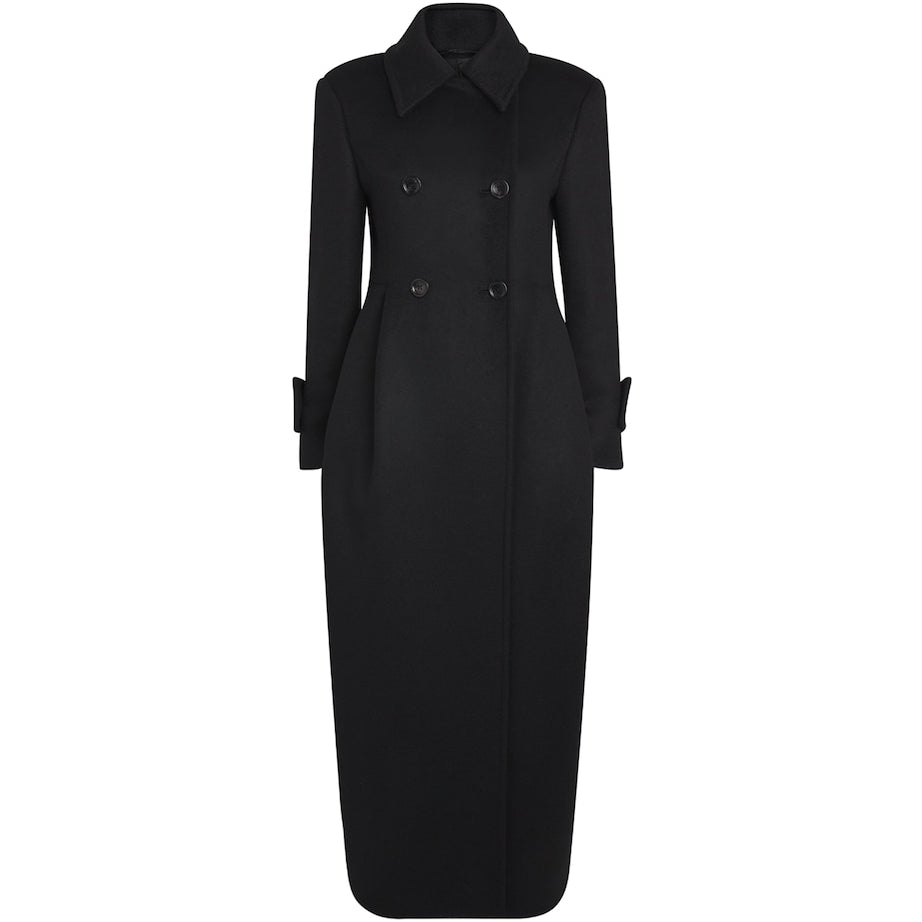 Black Camelwool Collared Coat