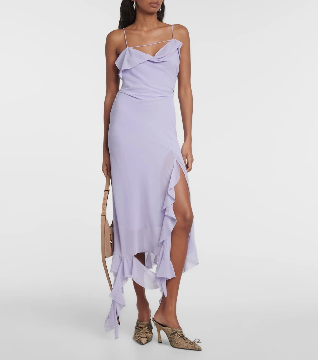 Acne Studios - Ruffled asymmetric midi dress