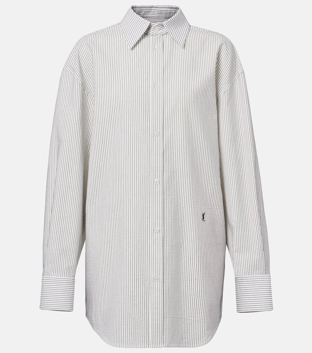 Saint Laurent - قميص كاساندر المخطط من القطن