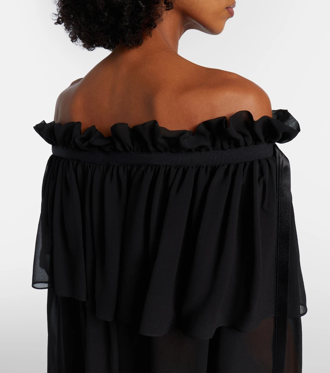 Nina Ricci - Gathered sheer silk maxi dress