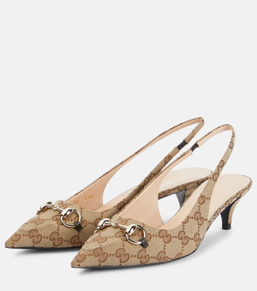 Gucci - Horsebit GG slingback pumps