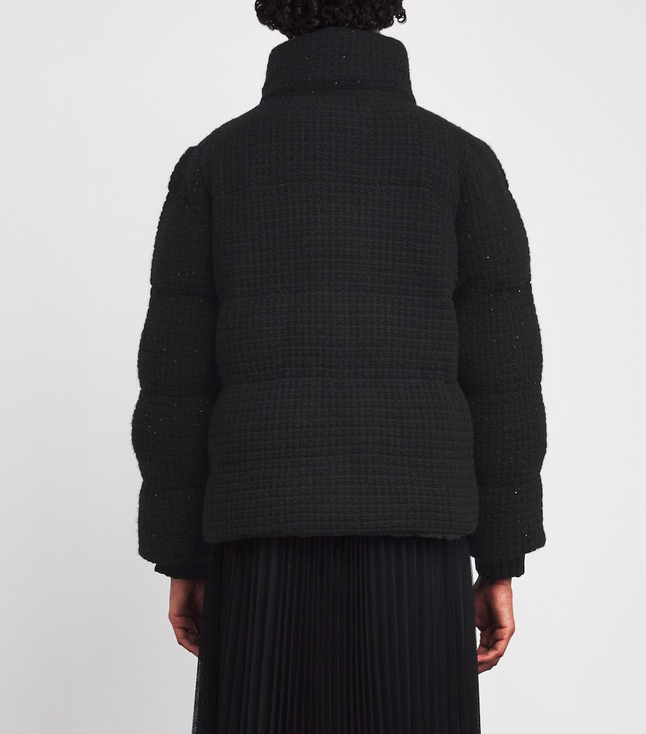 Wool-Silk-Cashmere-Blend Sequinned Jacket 825 NERO