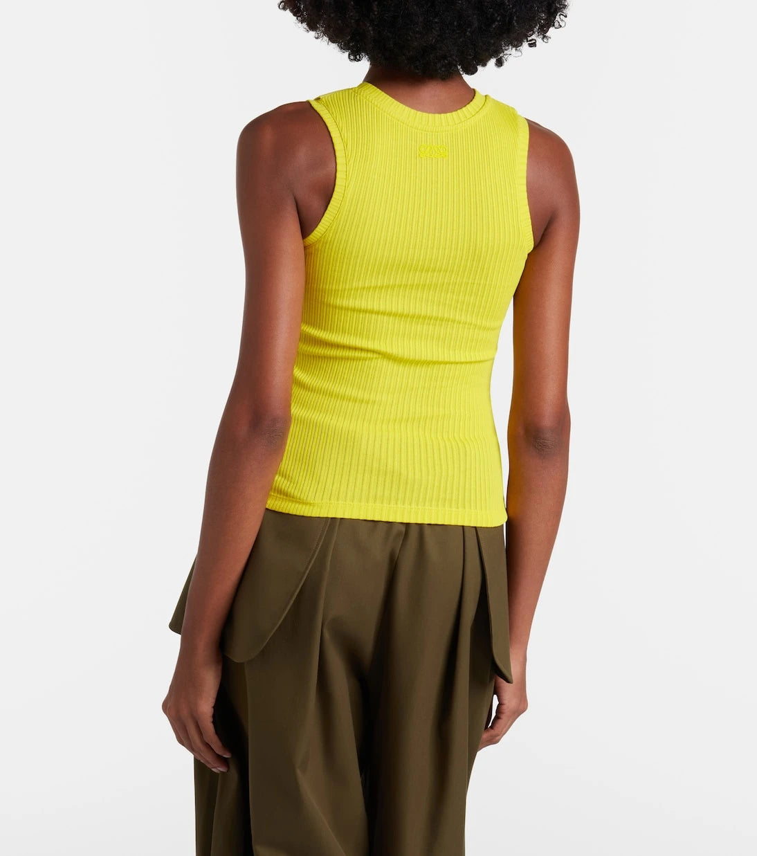 Loewe - Ribbed-knit cotton-blend tank top