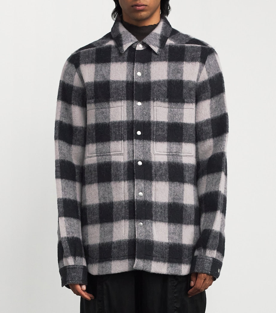 Virgin Wool Check Overshirt