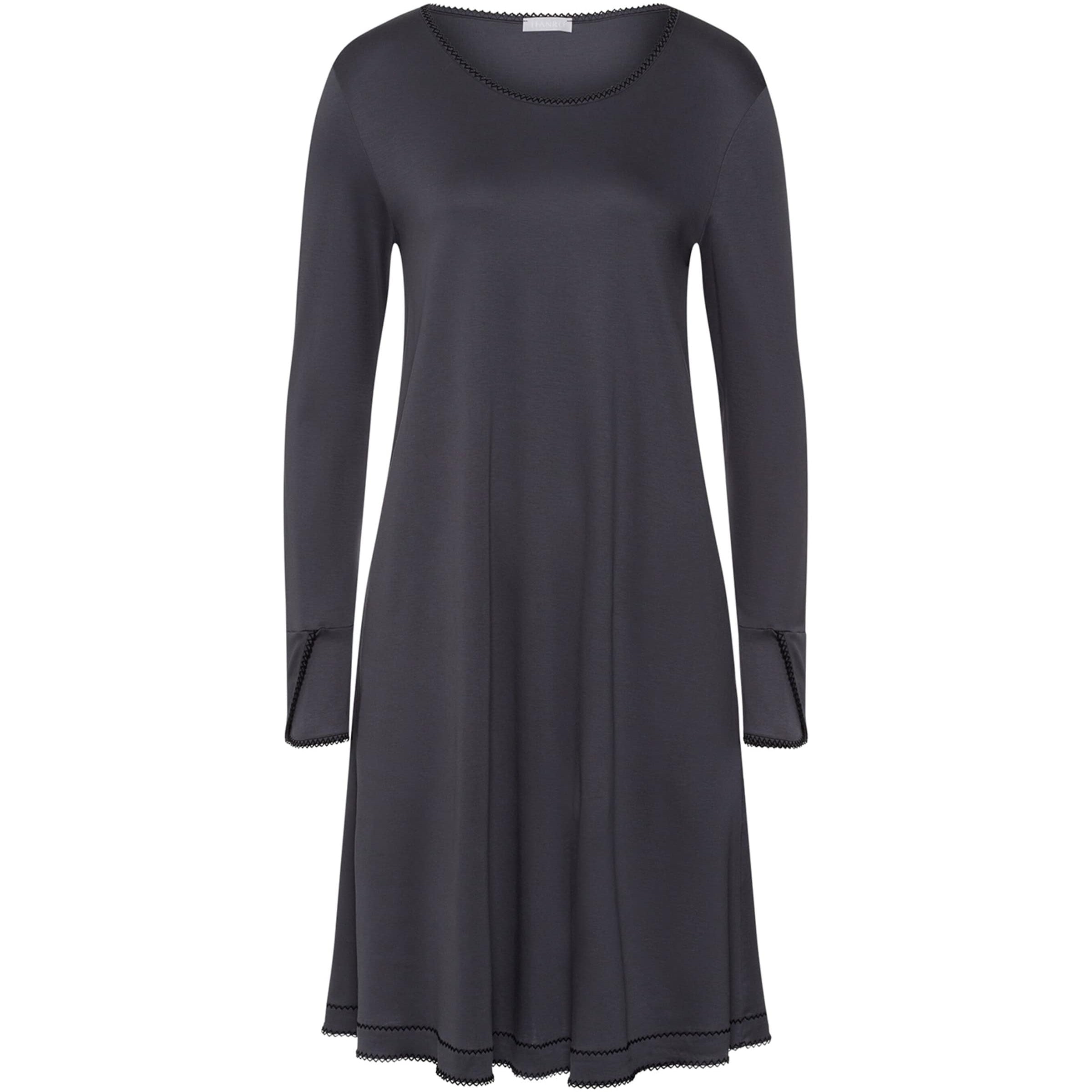 Cotton Long-Sleeve Una Nightdress BLACK PEARL