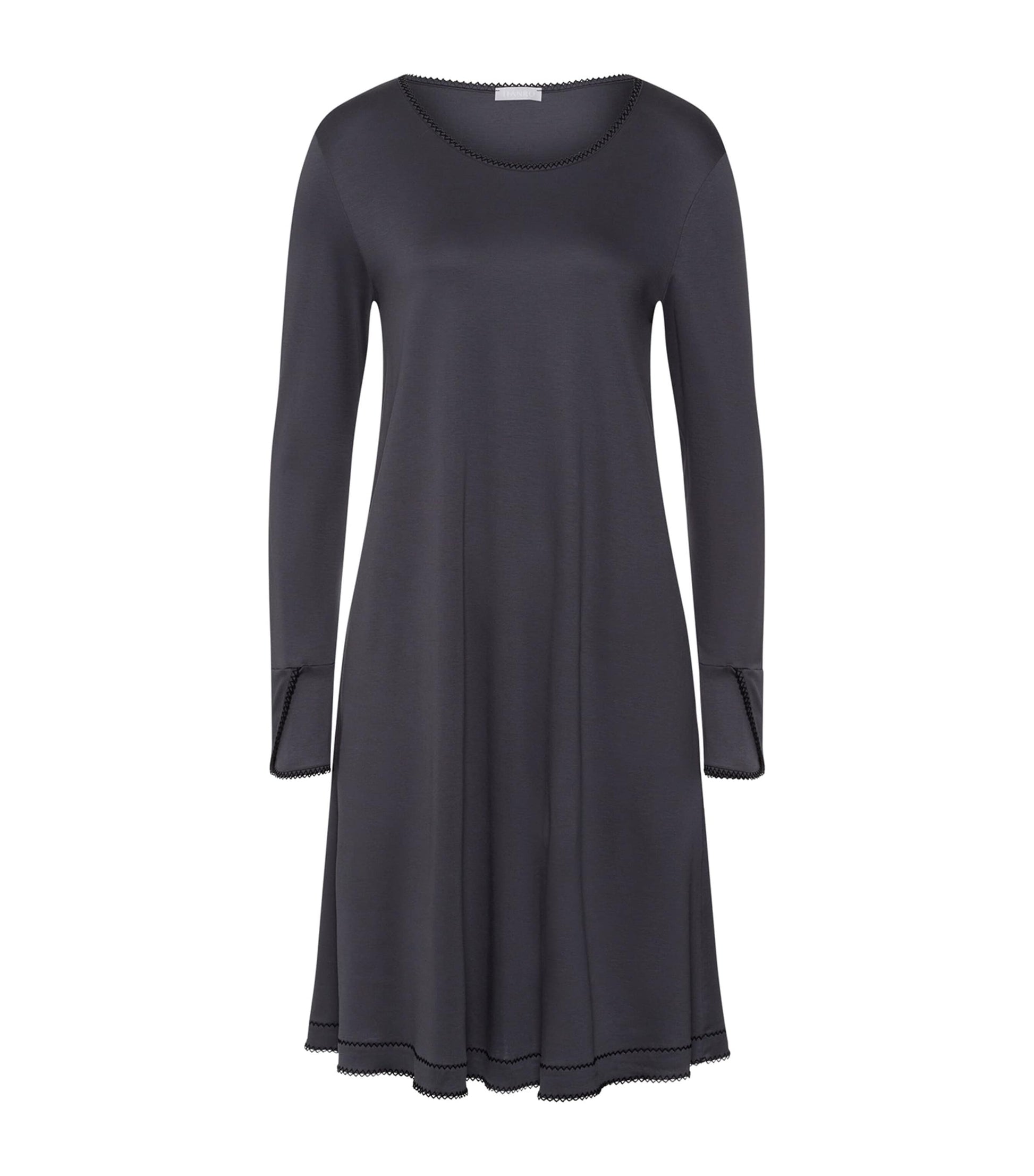 Cotton Long-Sleeve Una Nightdress BLACK PEARL